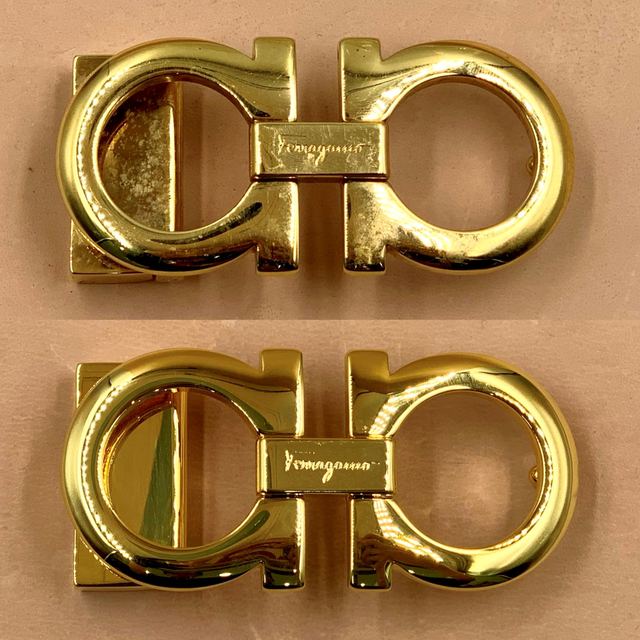 Ferragamo buckle: gold re-plated