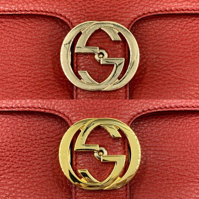 Gucci logo on a bag: gold re-plated
