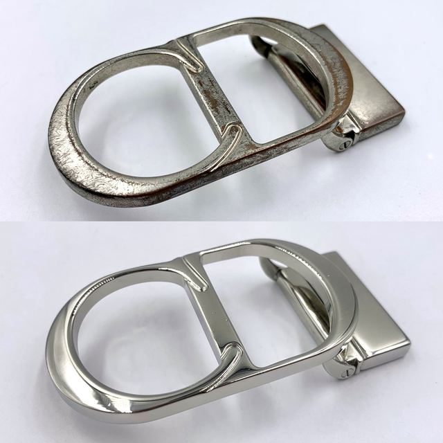 Belt buckle: rust removed, silver re-plated